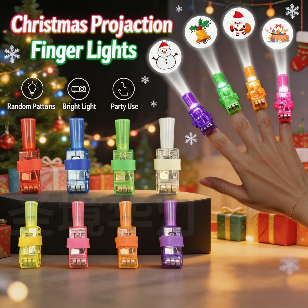 Decor Lighting Lamps - 24 Stück Weihnachts-Projektions-Fingerlichter LED-Blitz-Fingerlampen Party-Geschenke Zufälliges