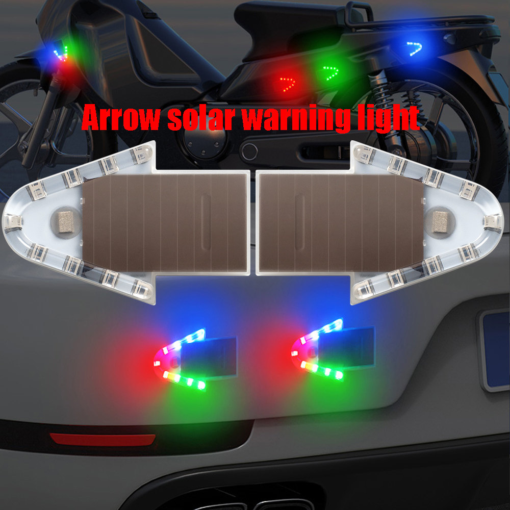 Lighting Visual - 2 Stück Auto-Warnleuchte, Motorrad-Pfeil-Blitzwarnleuchte, 6-Farben-LED, Auto-Anti-Heckaufprall