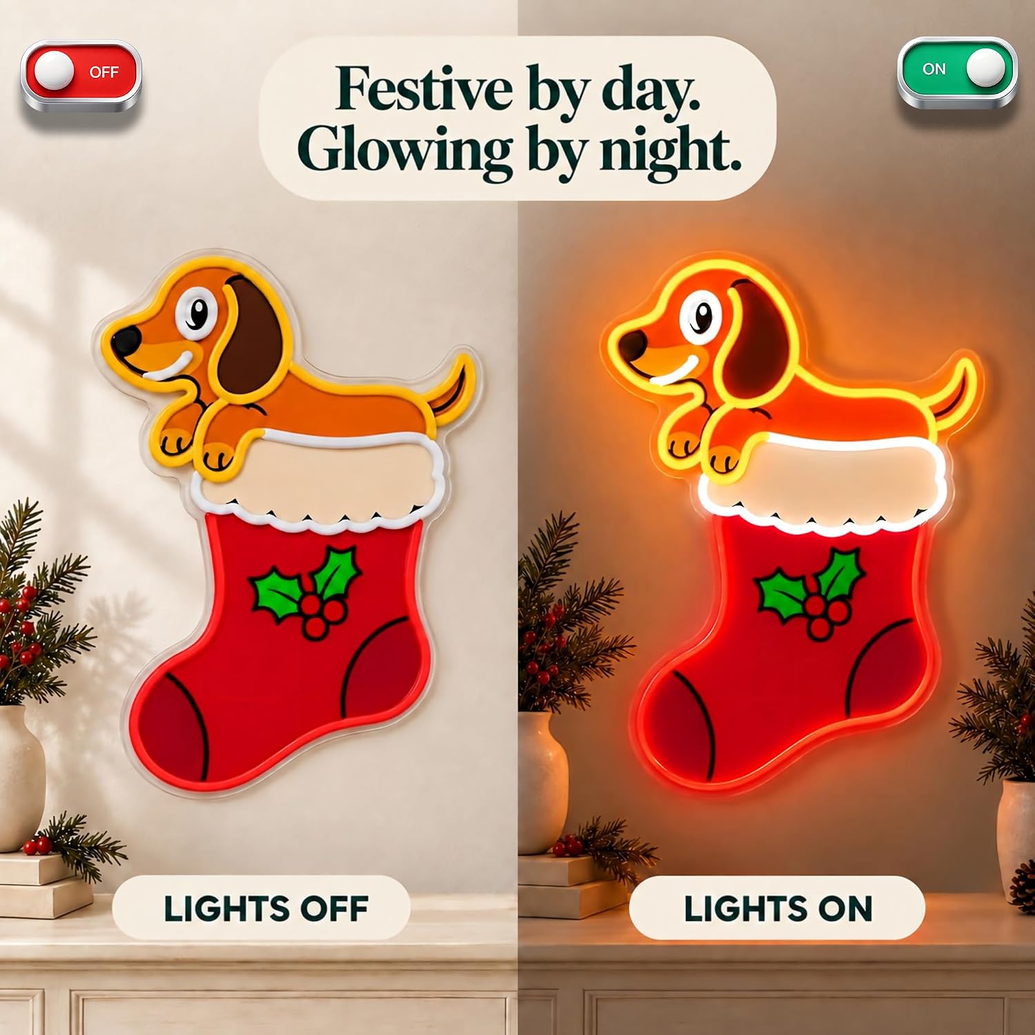 Weihnachtsstrumpf LED-Neonschi – Lighting Christmas Decor Bewertung und Preis